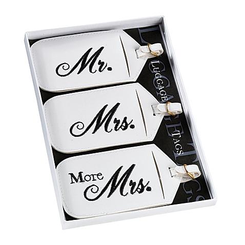 Lillian Rose™ Mr. and Mrs. White Luggage Tags (Set of 3)
