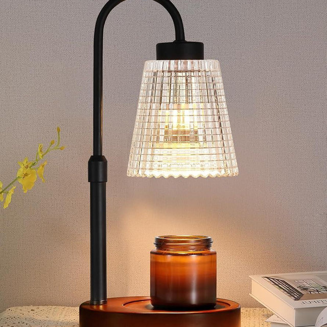 MEIXISUE Black Candle Warmer Lamp WithTimer and Dimmer,Fragrance Electric Wax Melt Warmer with 2 Bulbs,Scented Jar Lamp,Mother's Day/Birthday/Gifts Christmas for Mom/Wife,Home Decor,Adjustable Height