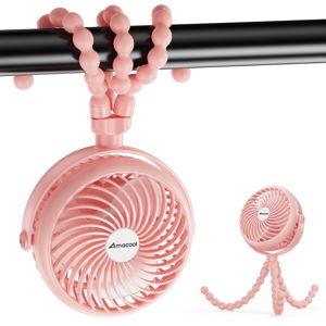 Amacool Portable Fan with Flexible Tripod Grippers (in pink or black)