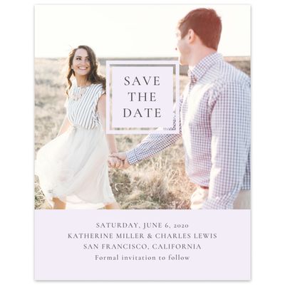 Lilac, Purple Wedding Digital Save the Date - Potter Portrait