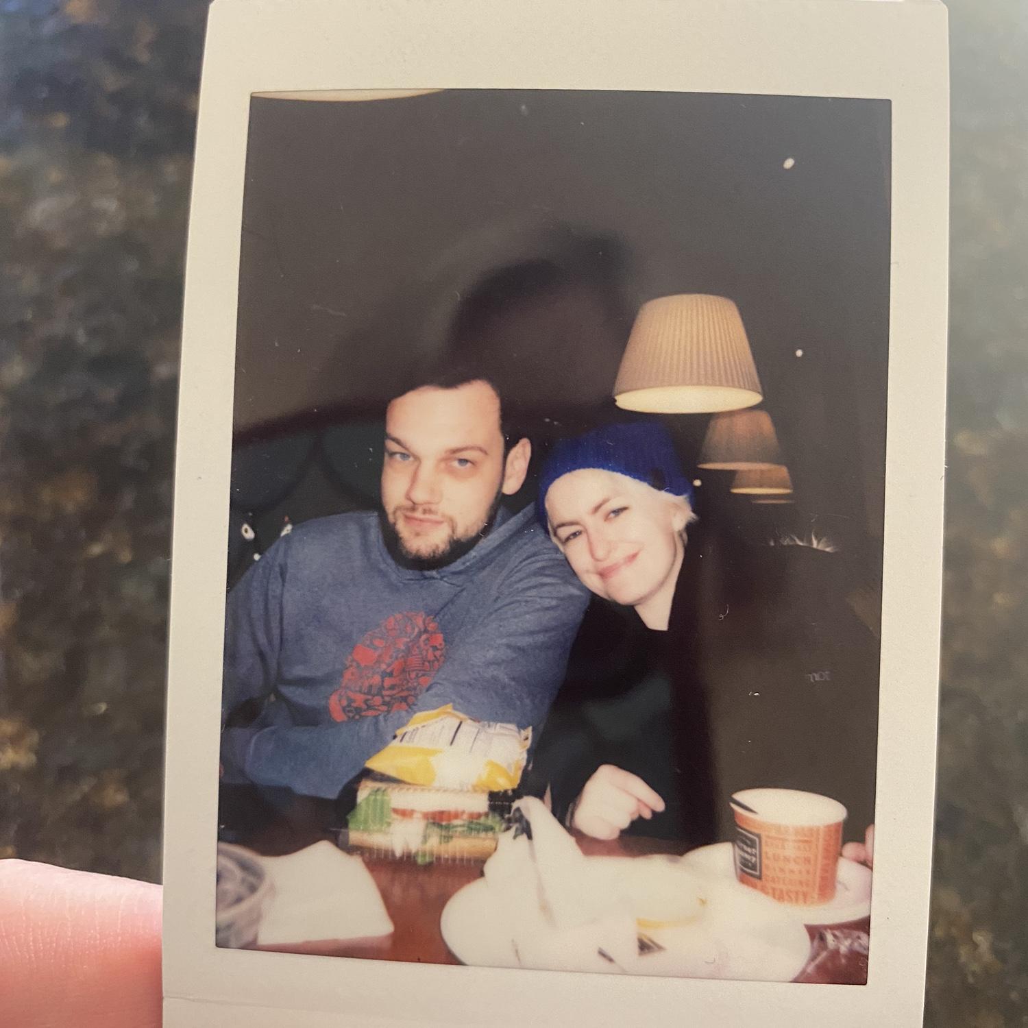 Having a spot of lunch during our trip to Chicago