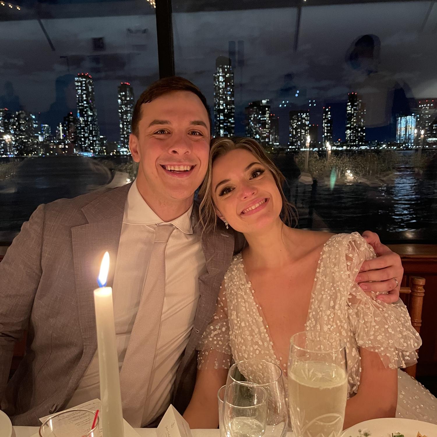 Our first dinner as Mr. and Mrs. Callahan!