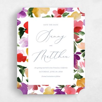 Red Ticket Wedding Save the Date - Springboro Portrait