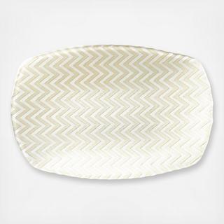 Chevron Glass Rectangular Tray