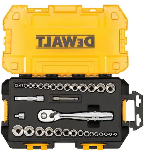 DEWALT 1/4 in. and 3/8 in. Drive Ratchet & Socket Set (34-Piece) DWMT73804