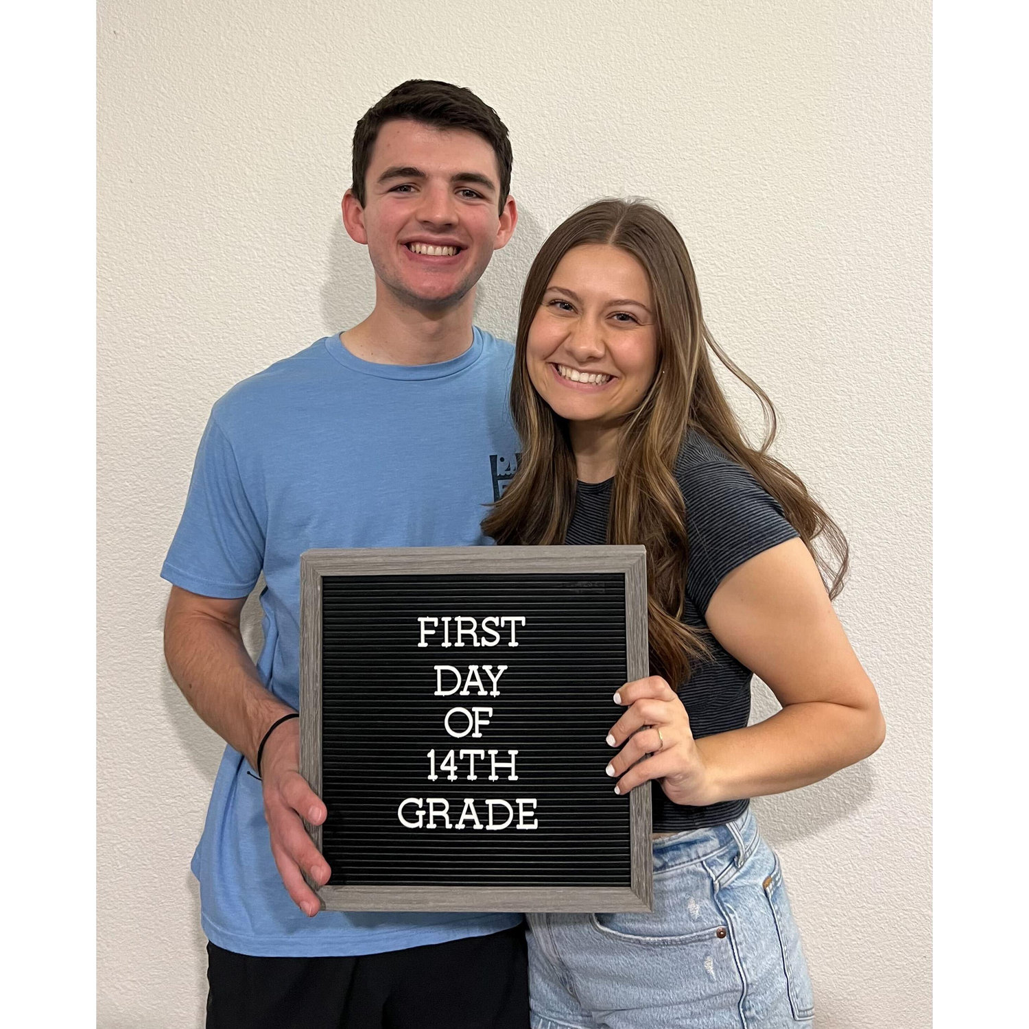 First day of Sophomore year of college! (The only first day of school pic the two ever got together, haha)