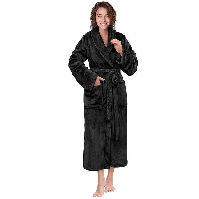 PAVILIA Women Robe Fleece Plush Soft, Fluffy Fuzzy Cozy Warm Lightweight Bathrobe, Shower Spa House Long Robe for Women
