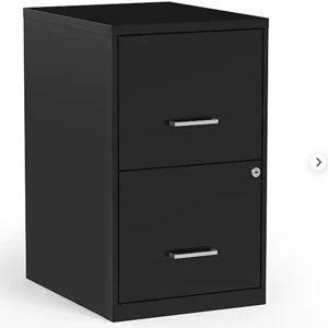 Staples 2-Drawer Vertical File Cabinet, Letter Size, Lockable, 24.1"H x 14.3"W x 18"D, Black (ST52149-CC) | Staples