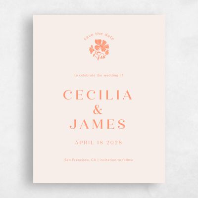 Beige Wedding Save the Date - Tiburon Portrait