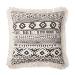 Cream Dyed Yarn Geo Fringe Throw Pillow (18"x18") - Room Essentials™