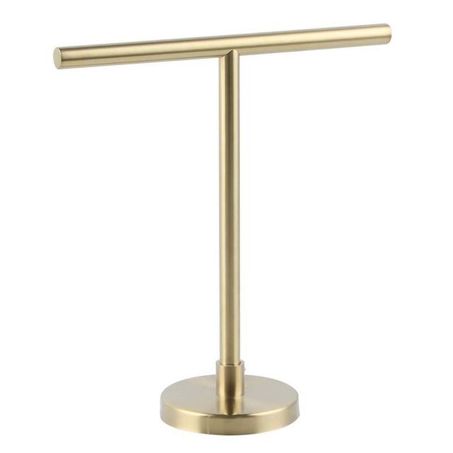 Modern Hand Towel Holder Tree Rack Free Standing SUS 304 Stainless Steel Countertop Towel Ring, Brushed PVD Zirconium Gold