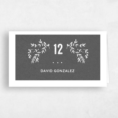 Gray, Grey Wedding Place Card - Humboldt