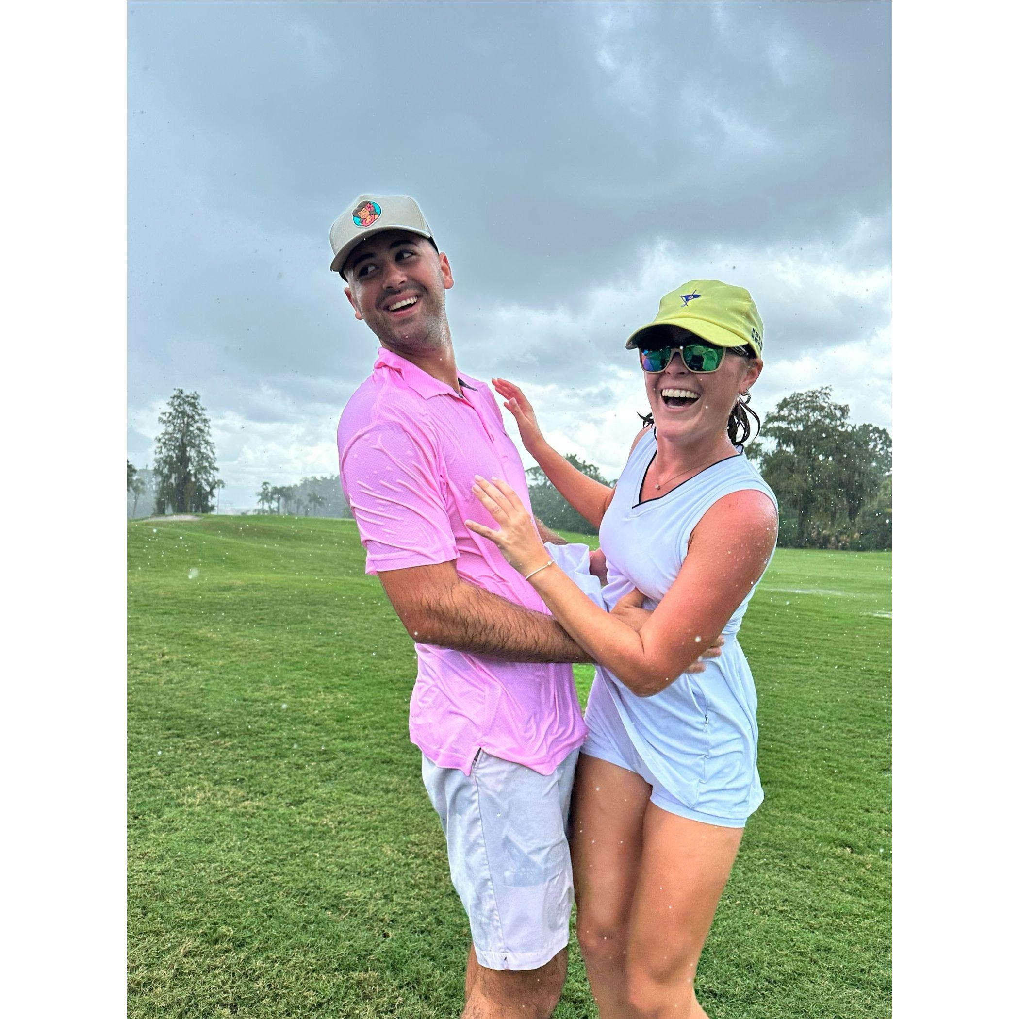 Caught golfing in the rain at Disney! 9/1/2024