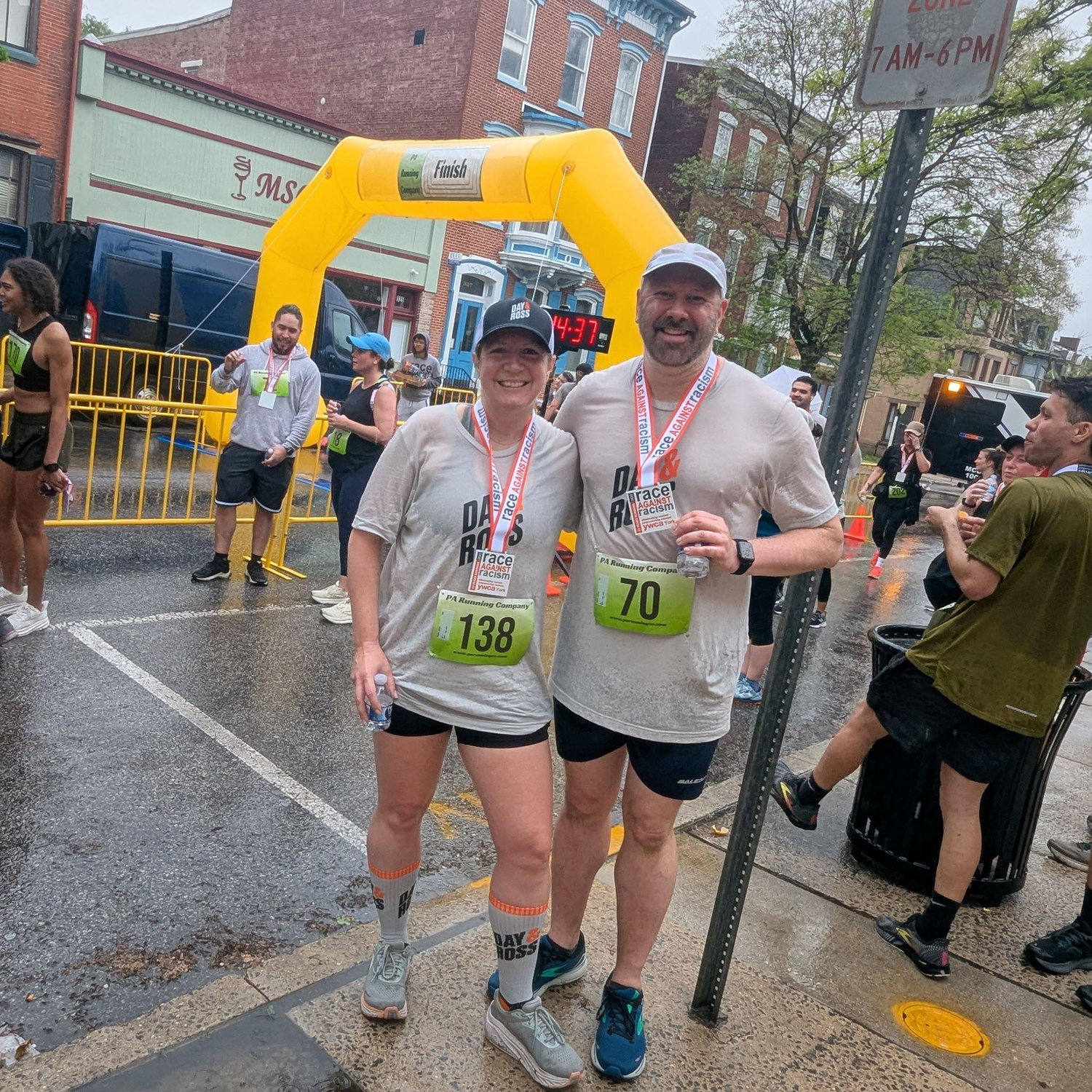Rainy day at the Race Against Racism in York with Alicia's co-workers
