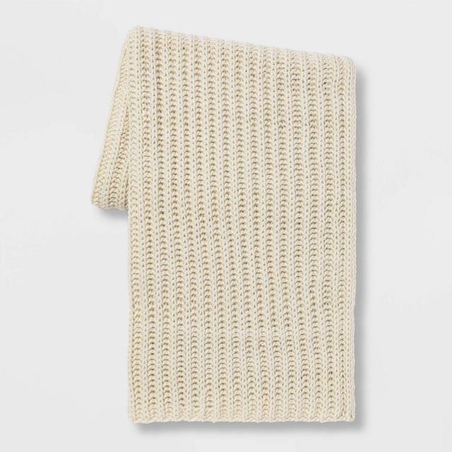 Chunky Knit Throw Blanket Cream - Threshold™