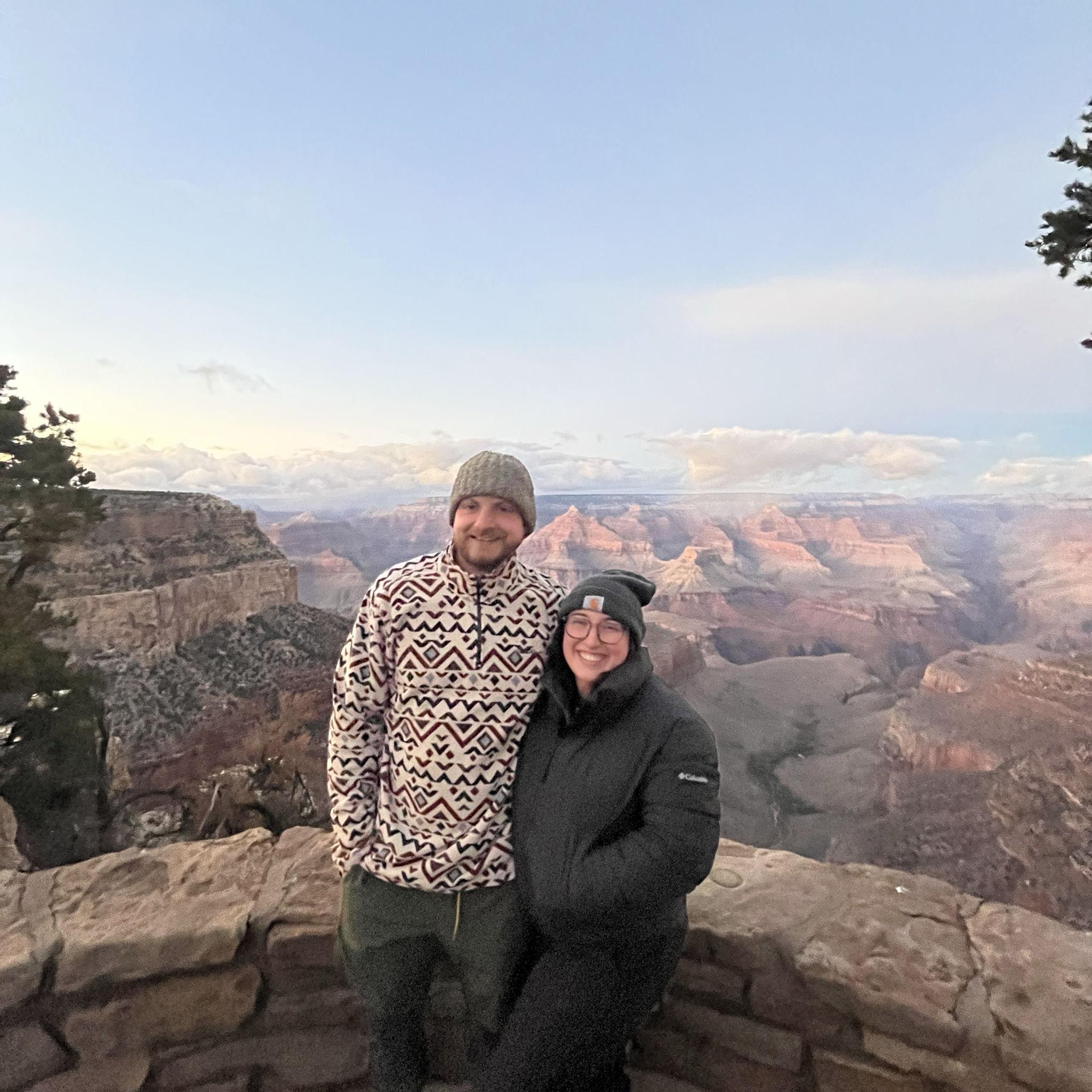 Gabe & Alyssa at Grand Canyon National Park, Arizona. 
November 2022