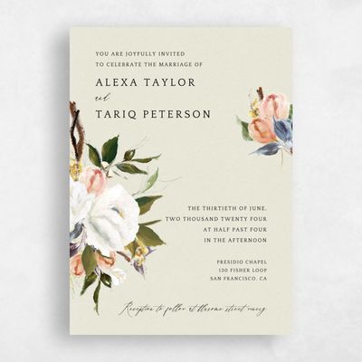 Beige Wedding Invitation - Octavia Classic