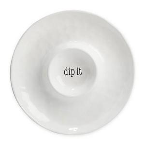 Certified International Just Words Chip and Dip in White