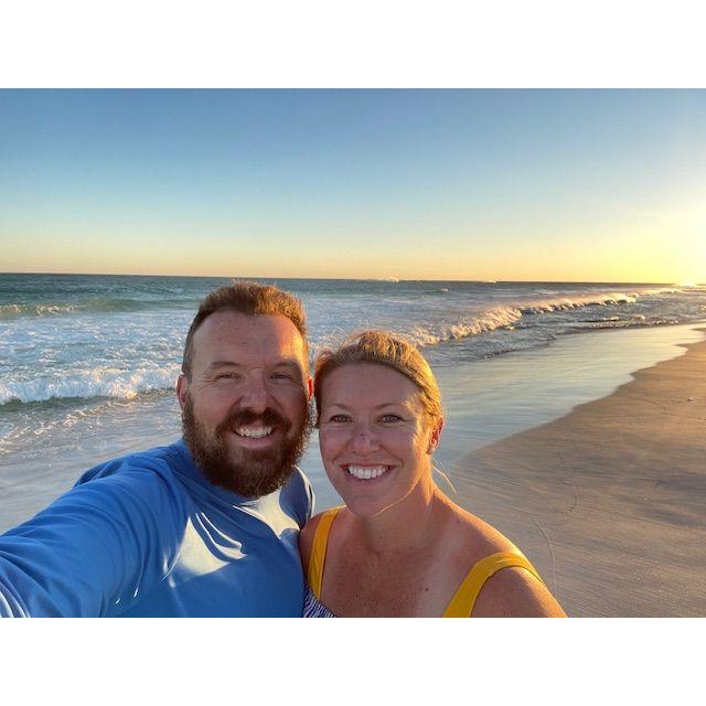 Of all our beach walks-this day was Sarah's favorite! Travis re-created their first date; they ate ribs covered in sand and he got down on one knee (the first of 3 proposals-God I love him!!!)