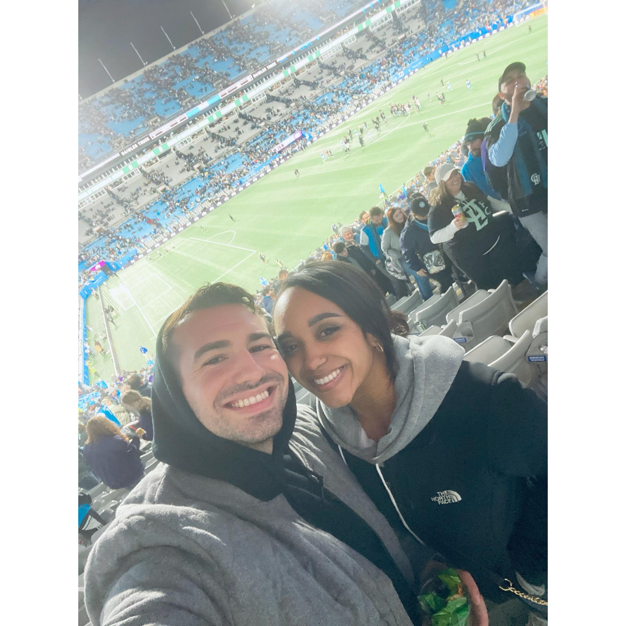 Chelsea's first professional soccer game and our first Charlotte FC game together