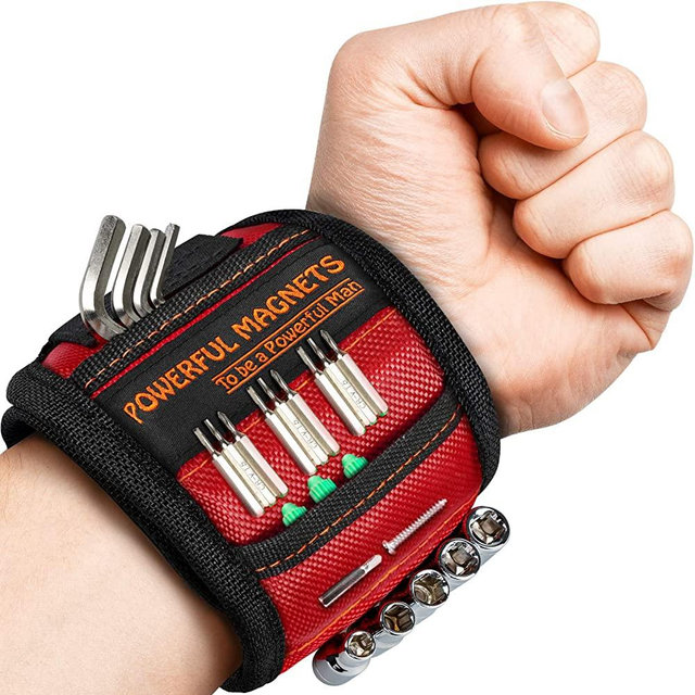 Magnetic Wristband, Perfect Fathers Day Gifts for Dad, Tool Belt Magnetic Wristband for Holding Screws, Nails, Drill Bits, Cool Gadgets for Men, Women, Dad, Husband, Carpenters