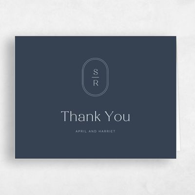 Grayed Navy, Blue Wedding Thank You - Bridgetown Classic