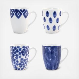 Santorini 4-Piece Assorted Mug Set