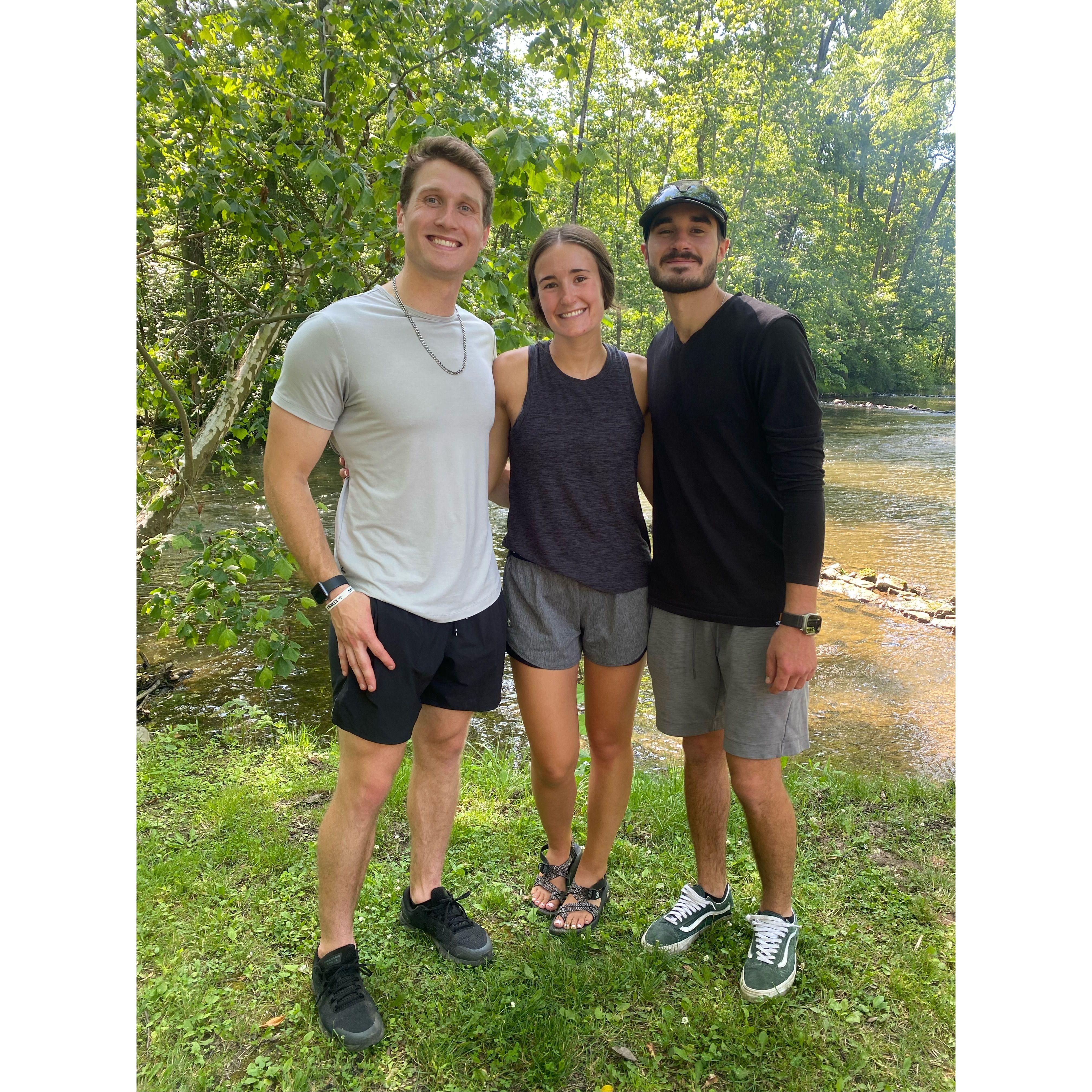 Post-proposal at Mohican State Park with groomsman Cade McQuate. July, 2023.