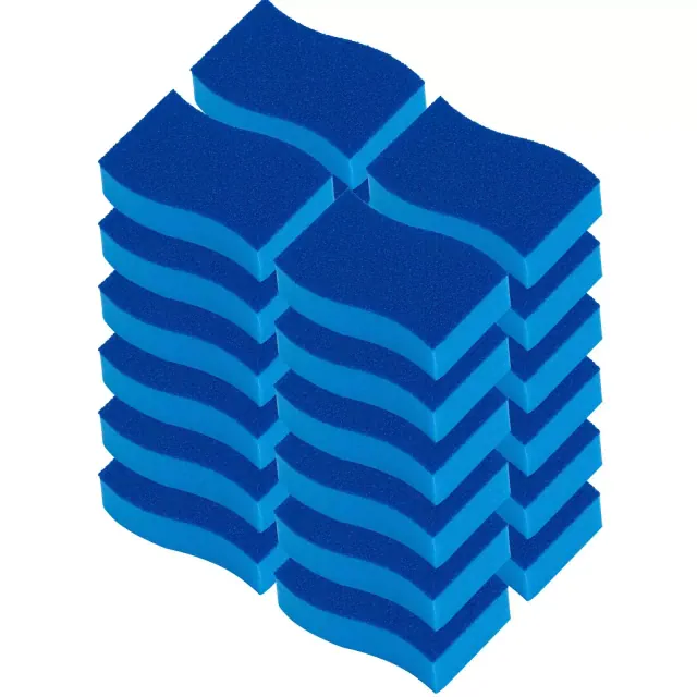 ELITRA HOME Heavy Duty Scrubber Sponge, with Smell Resistant Hydrophilic Foam Technology, Odorless - Blue,24 Pack