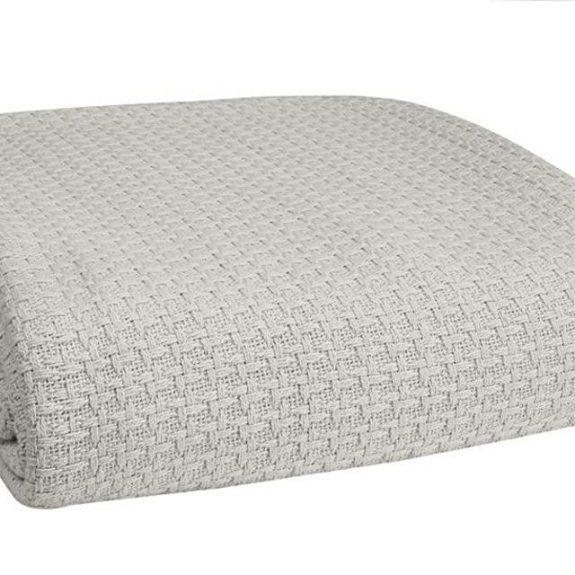 Elvana Home 100% Cotton Bed Blanket, Breathable Bed Blanket Queen Size, Cotton Thermal Blankets Queen, Perfect for Layering Any Bed for All Season, Light Grey