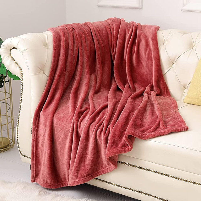 Fleece Blanket Throw Size Coral Lightweight Super Soft Cozy Luxury Bed Blanket Microfiber