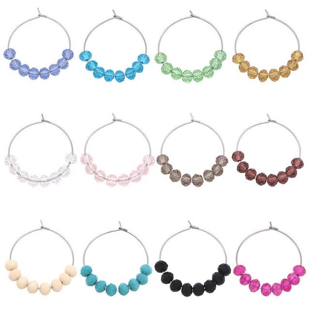 Wine Glass Charms Markers Tags Identification, Wine Charm Drink Charm Markers for Stem Glasses Holiday Birthday, Wine Bachelorette Tasting Party Favors Decorations