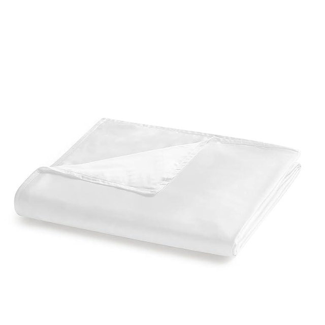 YnM Exclusive Cooling Duvet Cover for Weighted Blankets with 16 Strings (White, 48"x72")