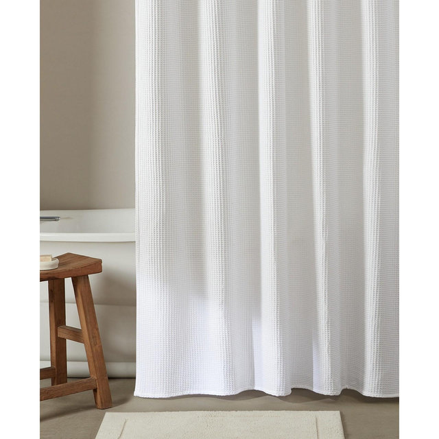 Calvin Klein Waffle Solid Textured Shower Curtain, 70" x 72"