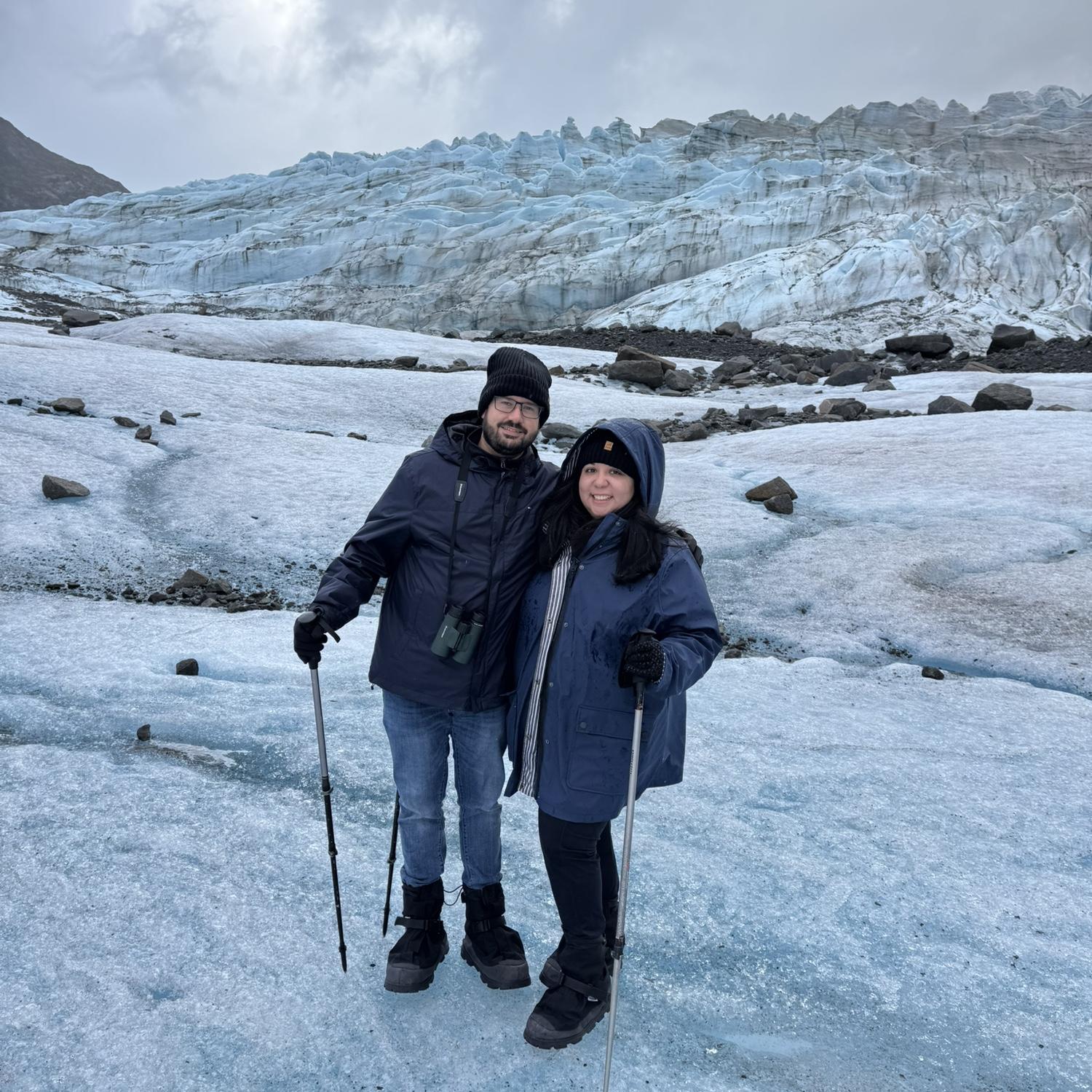 Hiking on Mendenhall Glacier in Juneau, Alaska. Once in a lifetime opportunity and highlight of our trip