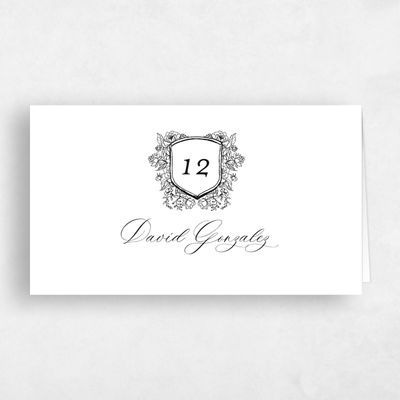 White Wedding Place Card - Bella
