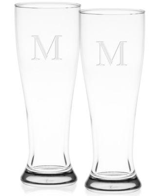 Culver - Monogram Pilsner Glasses, Set of 2