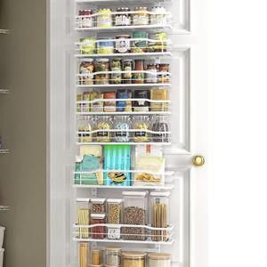 Moforoco White 9-Tier Over The Door Pantry Organizer, Pantry Organization And Storage, Metal Hanging Spice Rack Shelves Door, Home & Kitchen Essentials, Laundry Room Bathroom Organization