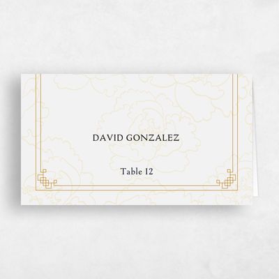 Cream, Yellow Wedding Place Card - Joliette