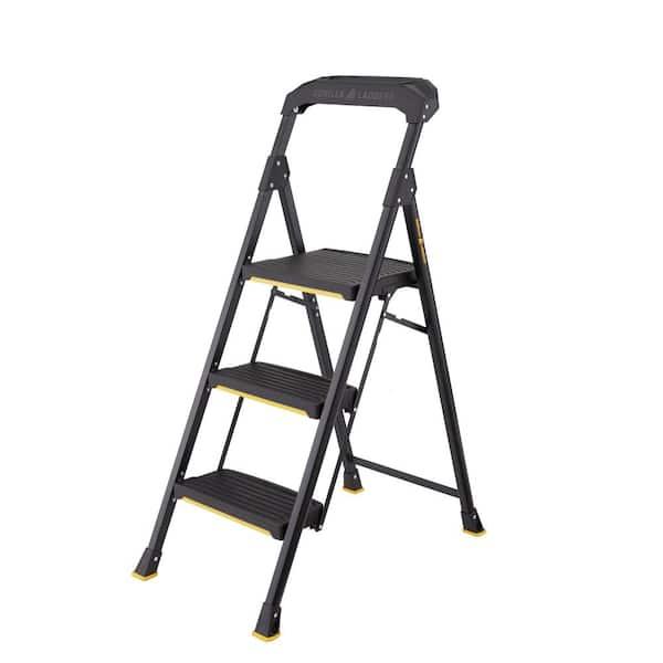 3-Step Pro-Grade Steel Step Stool, 300 lbs. Load Capacity Type IA Duty Rating