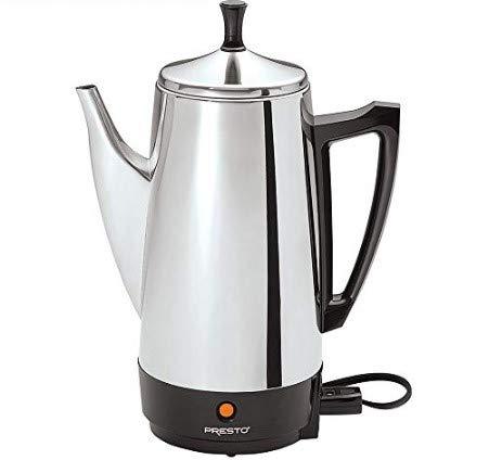 Presto 02811 12-Cup Stainless Steel Coffee Maker with 1 Year Extended Warranty