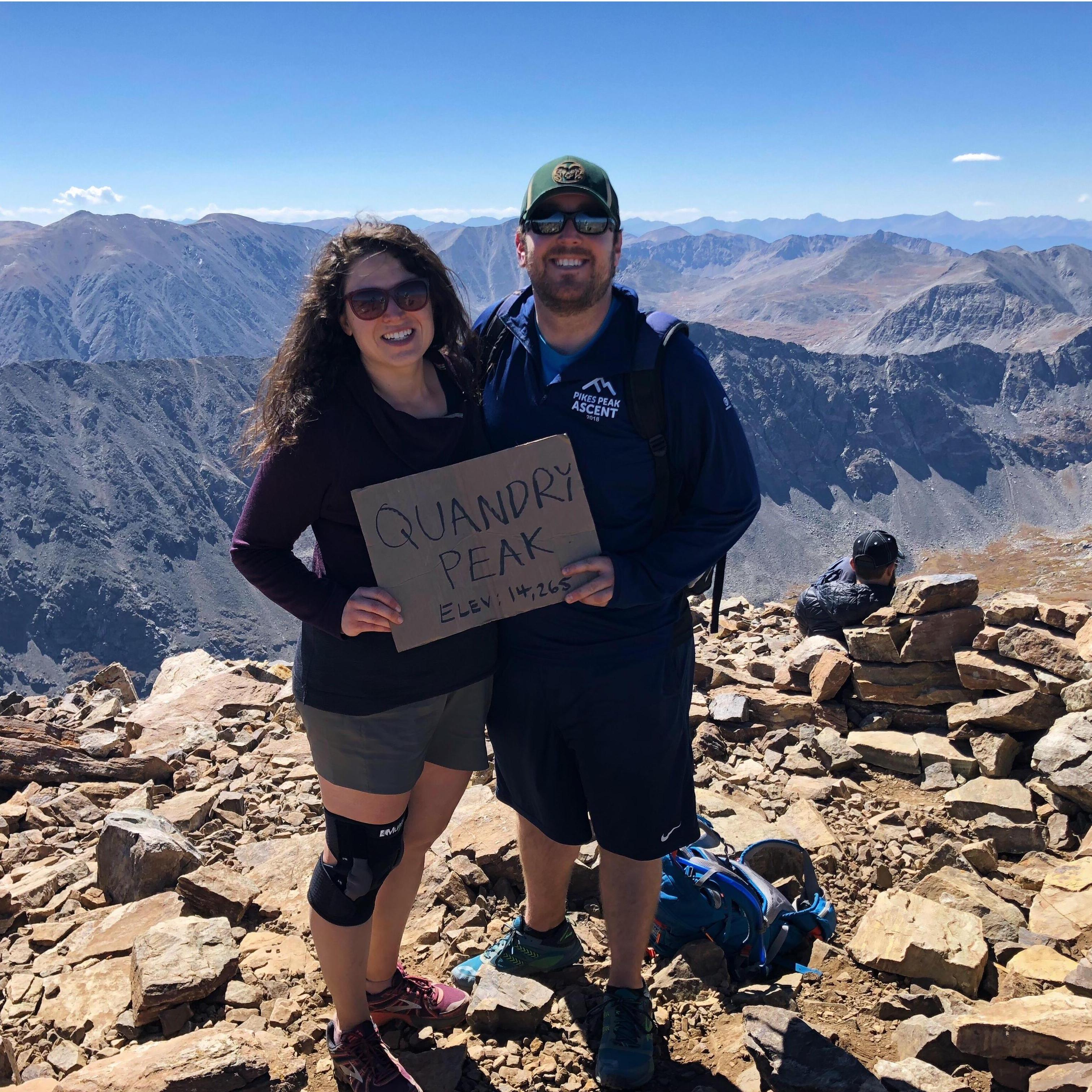 At the top of Quandary Peak! 14,265' above sea level.