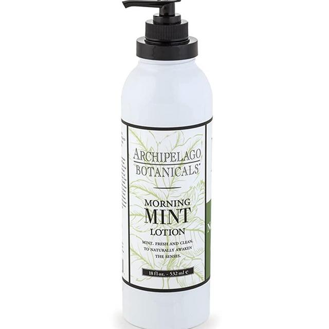 Archipelago Botanicals Morning Mint Lotion. Stimulating and Smoothing Daily Body Lotion. Free From Parabens, Phthalates and GMOs (18 oz)