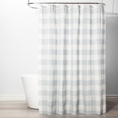 Gingham Checkered Shower Curtain Borage Blue - Threshold™