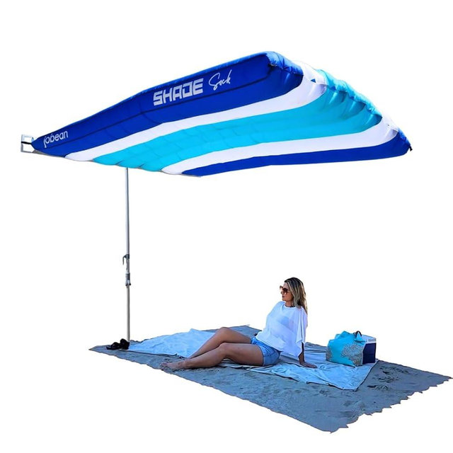 ShadeSock – The Ultimate Wind-Inflating, Beach Shade – Silent, Non-Flapping Design, 8x10ft Auto-Directing Canopy – Light-Weight and Portable – Easy 2 Minute Set-Up