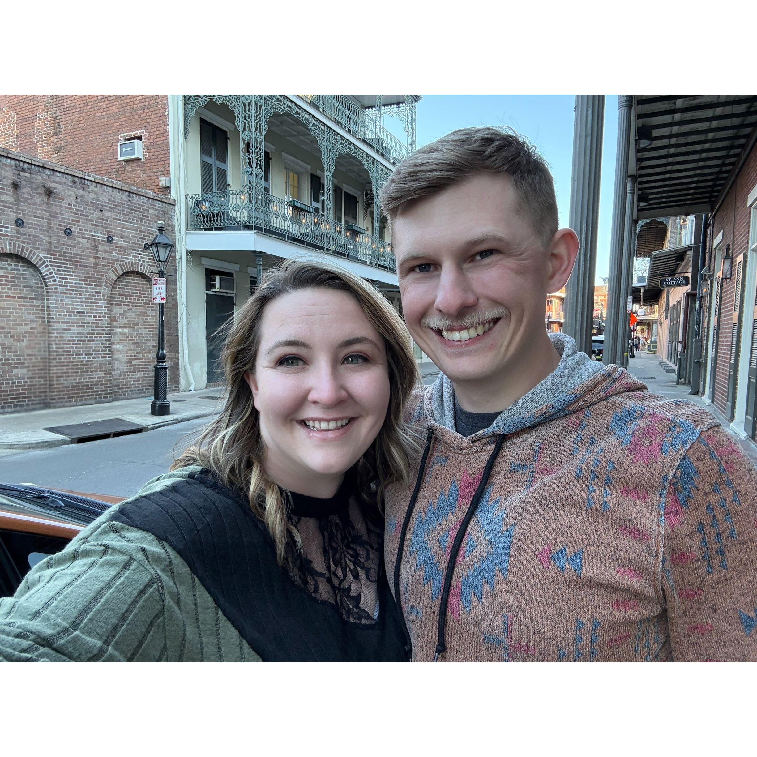 Smiling because we found love… and beignets... a lot of beignets