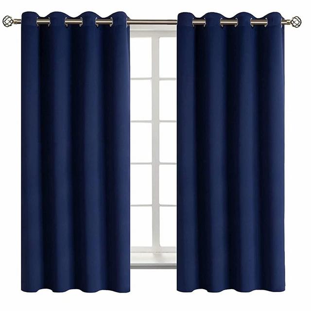 BGment Navy Blackout Curtains for Bedroom - Grommet Thermal Insulated Room Darkening Block Out Curtains for Living Room, Set of 2 Panels (52 x 63 Inch, Dark Blue)