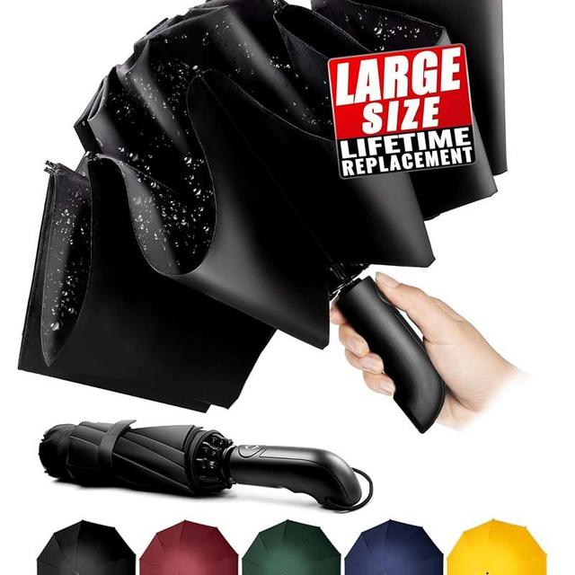 Chakipee Conlun Travel Inverted Umbrella Compact Windproof- Automatic reverse Umbrellas for Rain - Folding Portable 10 Ribs Large Umbrella