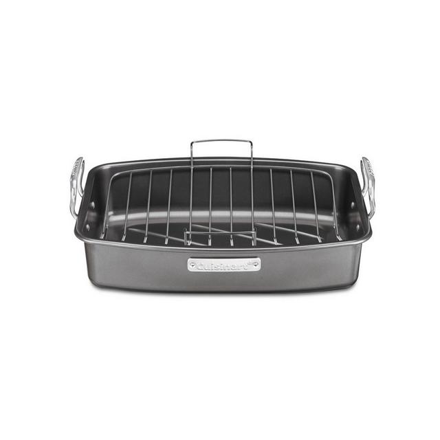 Cuisinart Aluminized Steel 17" x 13" Nonstick Roaster with V-Rack
