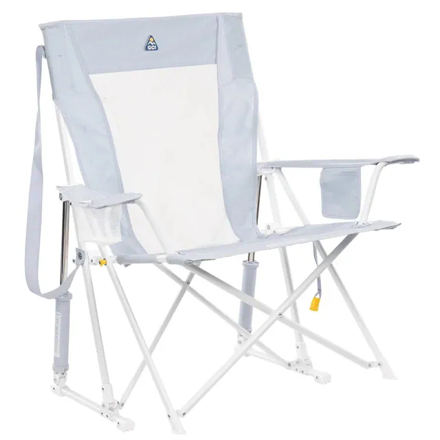 GCI Outdoor Comfort Pro Rocker XL Oversized Rocking Outdoor Portable Camping Chair - Heathered Light Blue